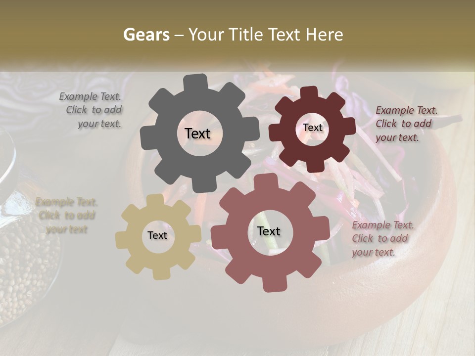 A Wooden Bowl Filled With Red Cabbage And Carrots PowerPoint Template