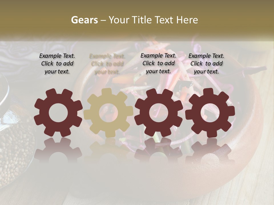 A Wooden Bowl Filled With Red Cabbage And Carrots PowerPoint Template