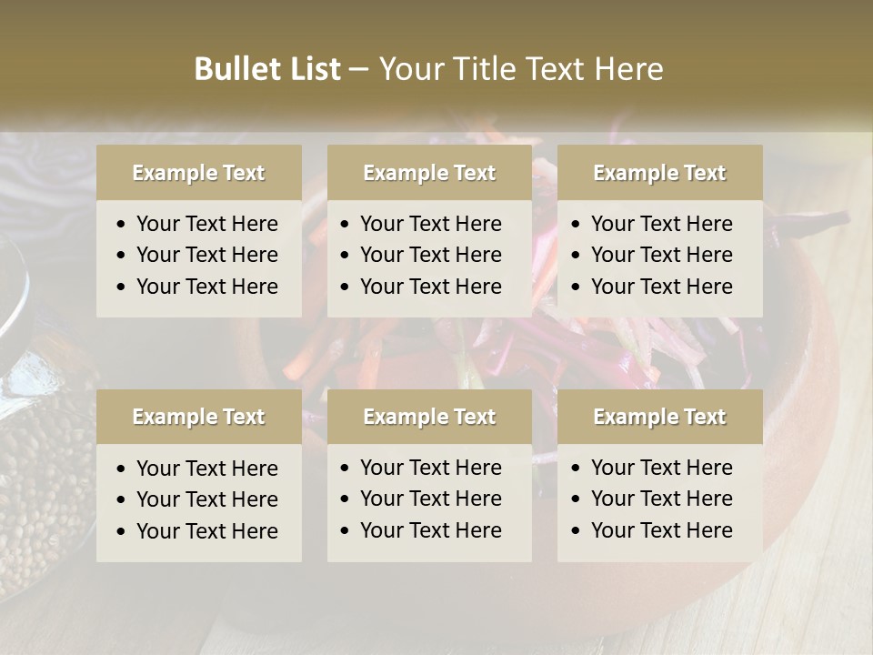 A Wooden Bowl Filled With Red Cabbage And Carrots PowerPoint Template