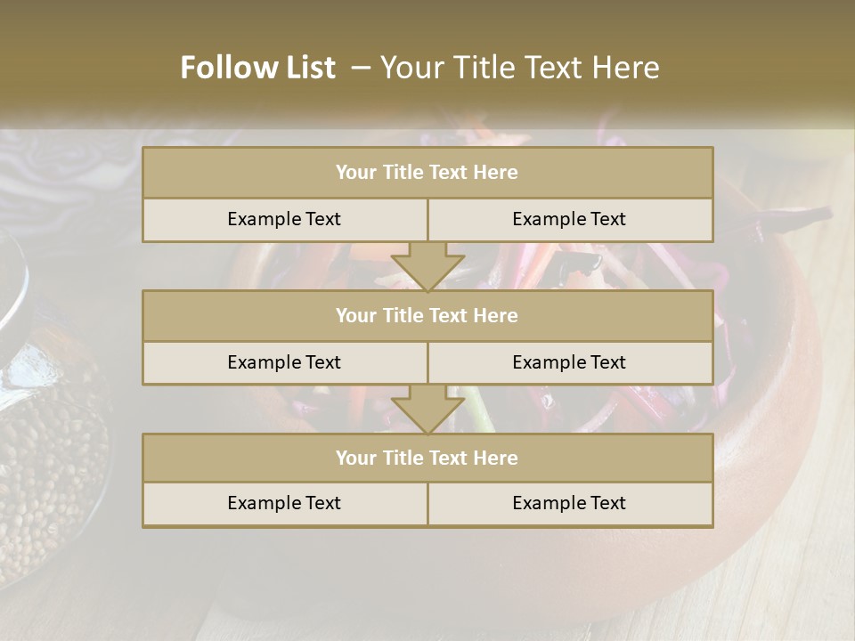 A Wooden Bowl Filled With Red Cabbage And Carrots PowerPoint Template