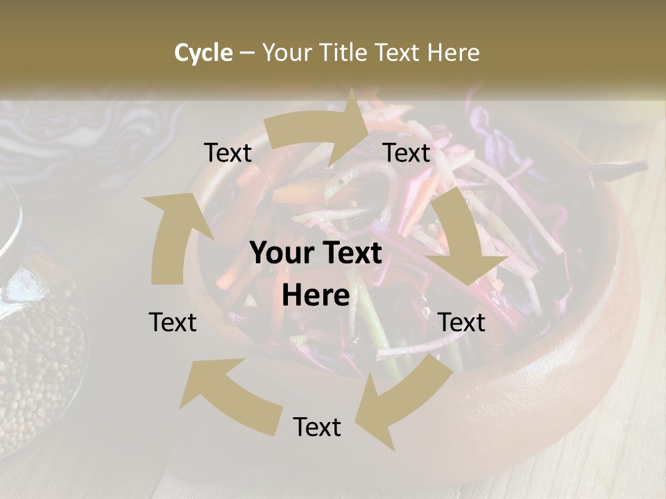 A Wooden Bowl Filled With Red Cabbage And Carrots PowerPoint Template