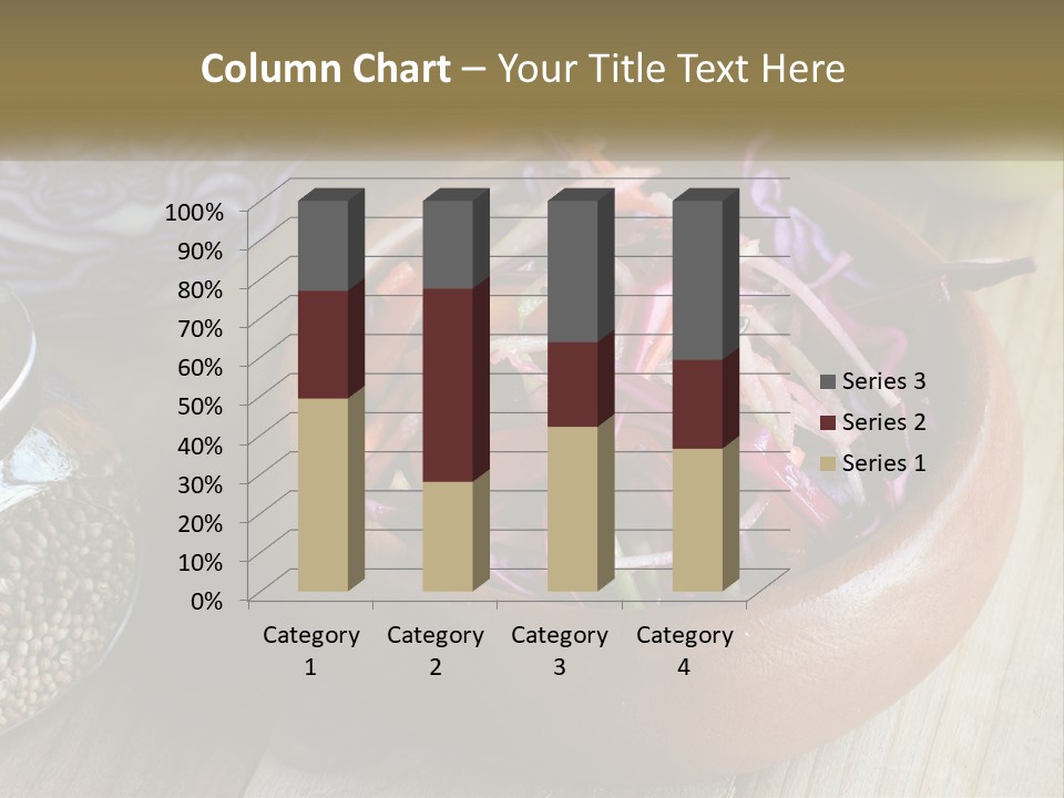 A Wooden Bowl Filled With Red Cabbage And Carrots PowerPoint Template