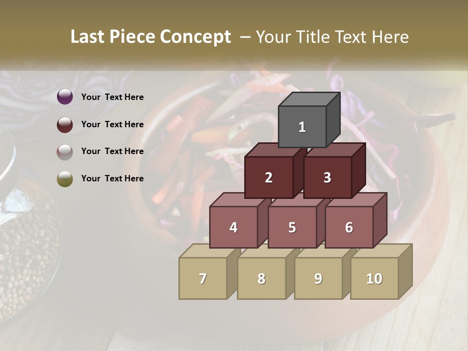 A Wooden Bowl Filled With Red Cabbage And Carrots PowerPoint Template