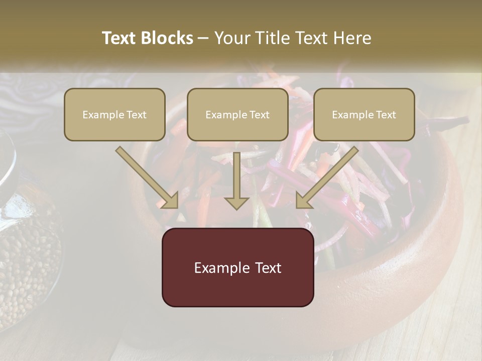 A Wooden Bowl Filled With Red Cabbage And Carrots PowerPoint Template