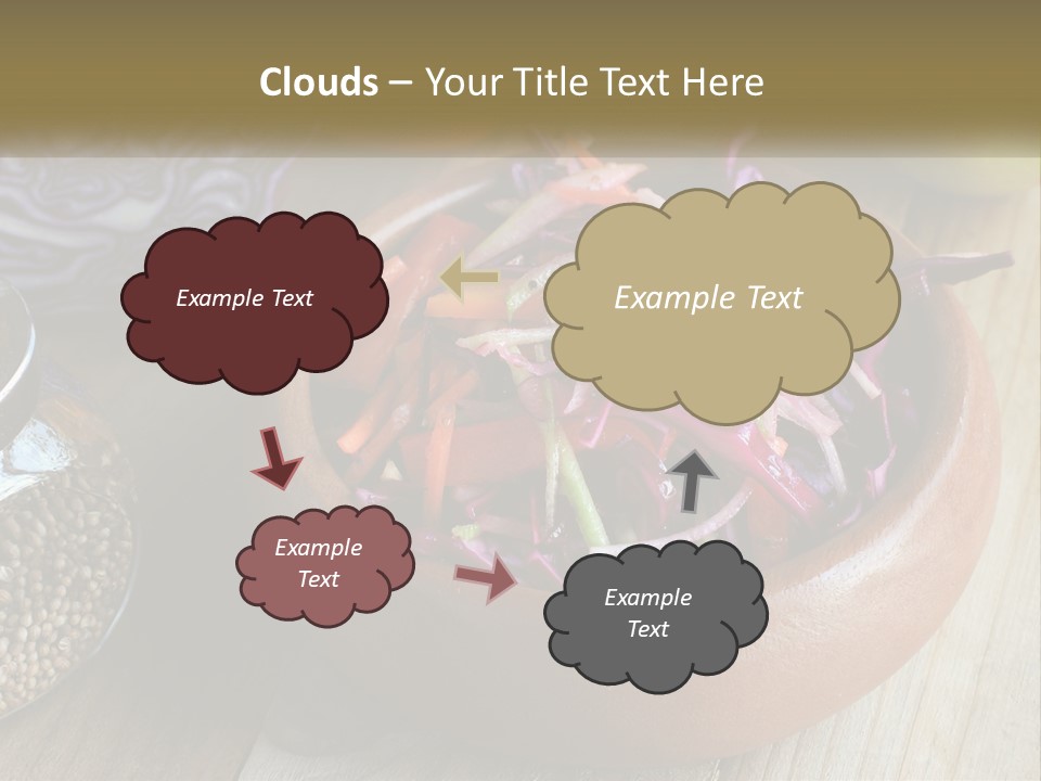 A Wooden Bowl Filled With Red Cabbage And Carrots PowerPoint Template