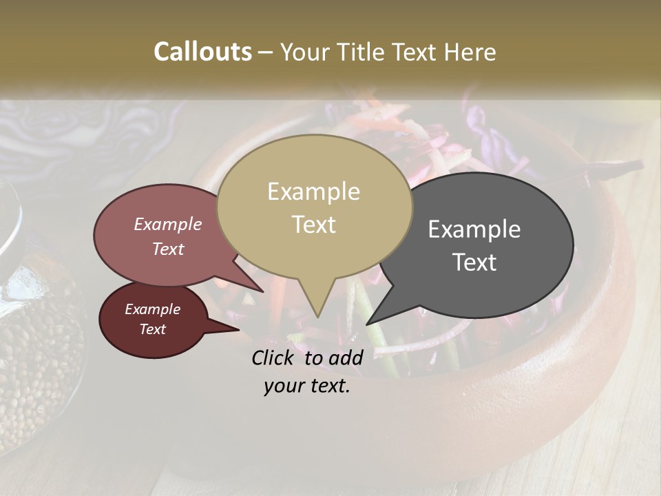 A Wooden Bowl Filled With Red Cabbage And Carrots PowerPoint Template