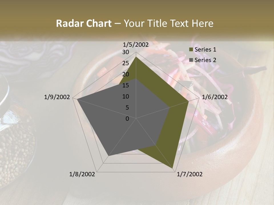 A Wooden Bowl Filled With Red Cabbage And Carrots PowerPoint Template