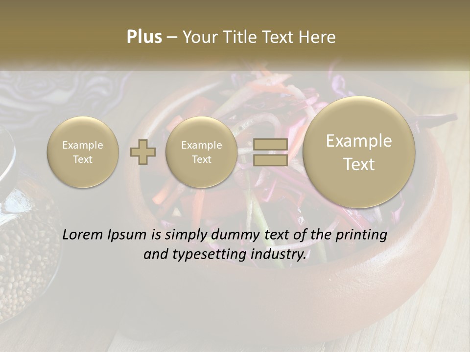 A Wooden Bowl Filled With Red Cabbage And Carrots PowerPoint Template