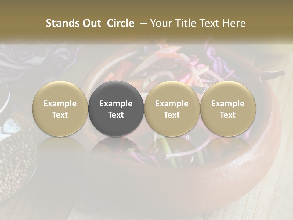 A Wooden Bowl Filled With Red Cabbage And Carrots PowerPoint Template