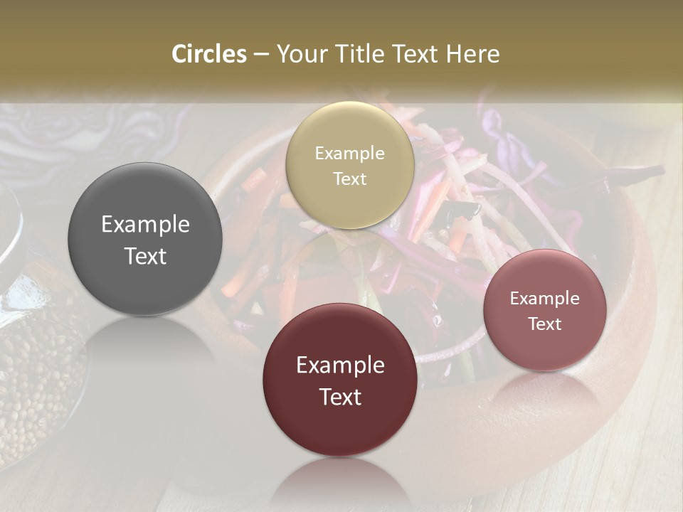 A Wooden Bowl Filled With Red Cabbage And Carrots PowerPoint Template