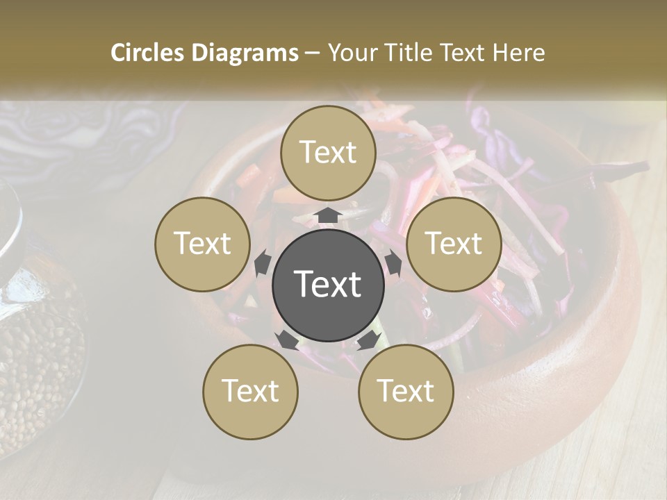 A Wooden Bowl Filled With Red Cabbage And Carrots PowerPoint Template