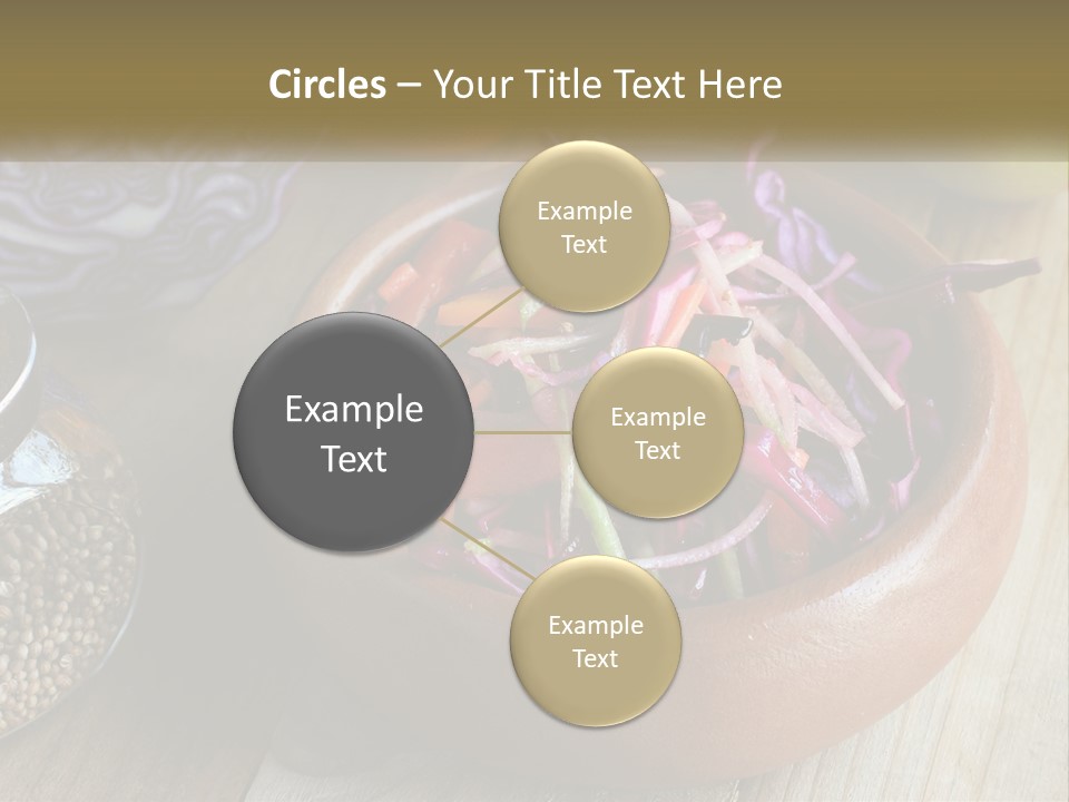 A Wooden Bowl Filled With Red Cabbage And Carrots PowerPoint Template