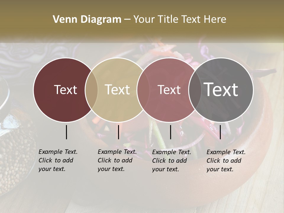 A Wooden Bowl Filled With Red Cabbage And Carrots PowerPoint Template