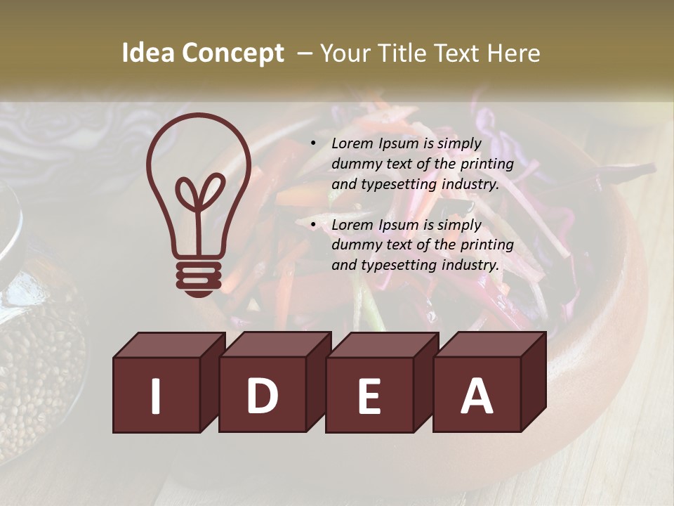 A Wooden Bowl Filled With Red Cabbage And Carrots PowerPoint Template