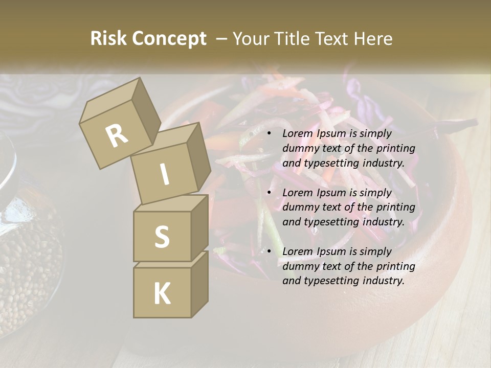 A Wooden Bowl Filled With Red Cabbage And Carrots PowerPoint Template