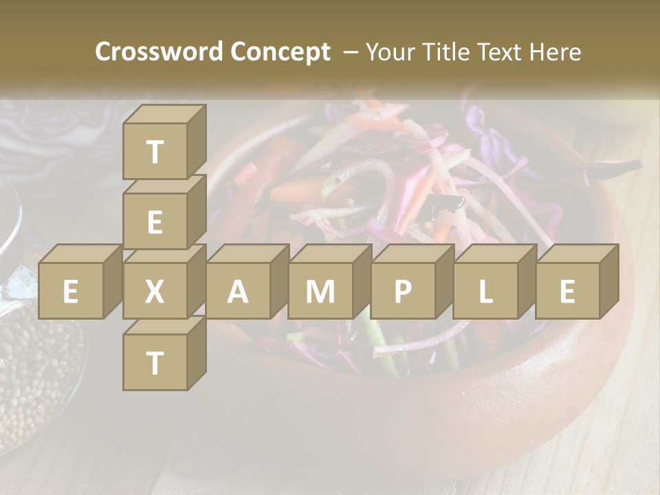 A Wooden Bowl Filled With Red Cabbage And Carrots PowerPoint Template