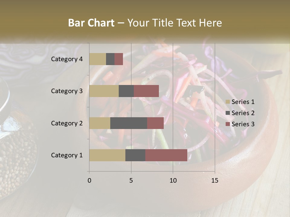A Wooden Bowl Filled With Red Cabbage And Carrots PowerPoint Template