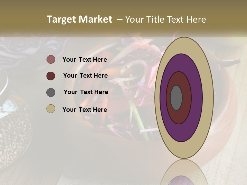 A Wooden Bowl Filled With Red Cabbage And Carrots PowerPoint Template