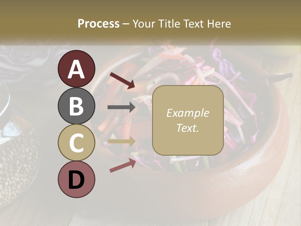 A Wooden Bowl Filled With Red Cabbage And Carrots PowerPoint Template