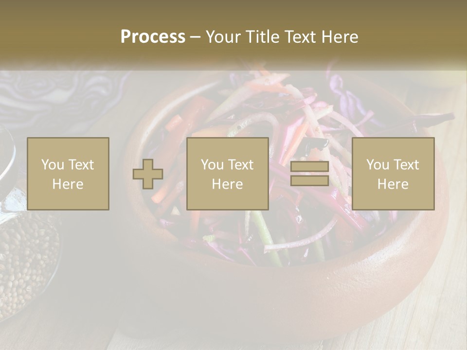 A Wooden Bowl Filled With Red Cabbage And Carrots PowerPoint Template