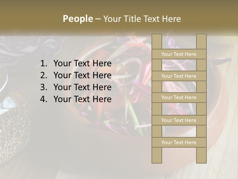 A Wooden Bowl Filled With Red Cabbage And Carrots PowerPoint Template