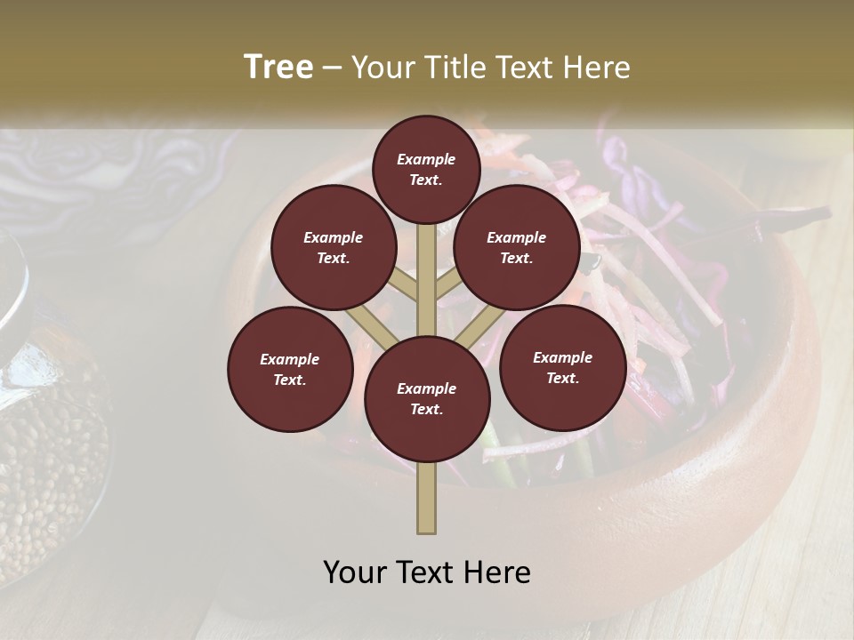 A Wooden Bowl Filled With Red Cabbage And Carrots PowerPoint Template