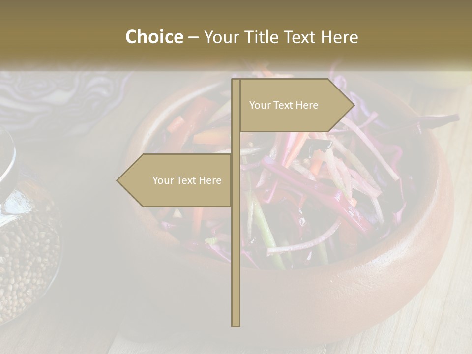 A Wooden Bowl Filled With Red Cabbage And Carrots PowerPoint Template