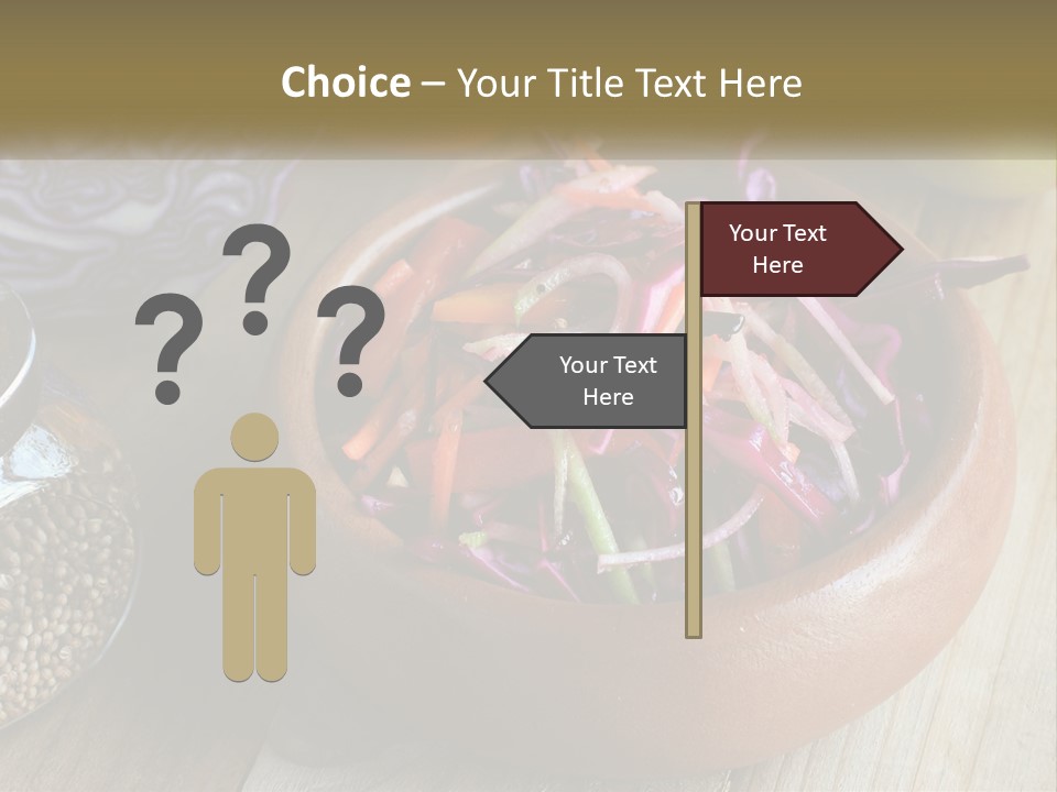 A Wooden Bowl Filled With Red Cabbage And Carrots PowerPoint Template