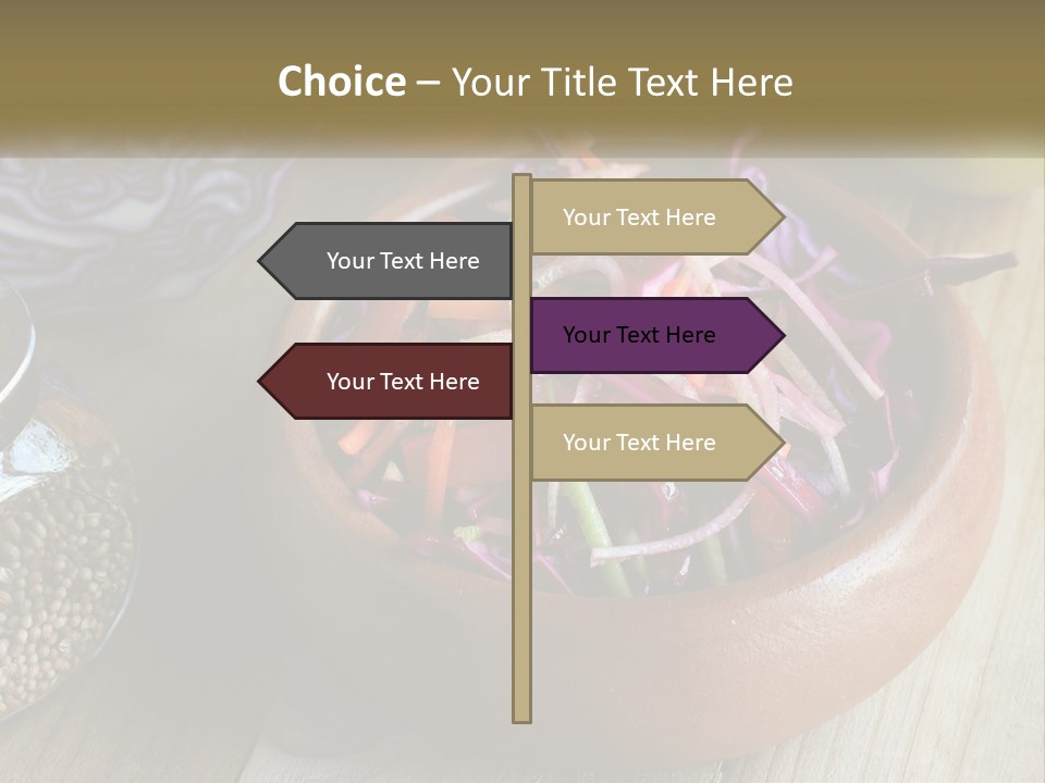 A Wooden Bowl Filled With Red Cabbage And Carrots PowerPoint Template