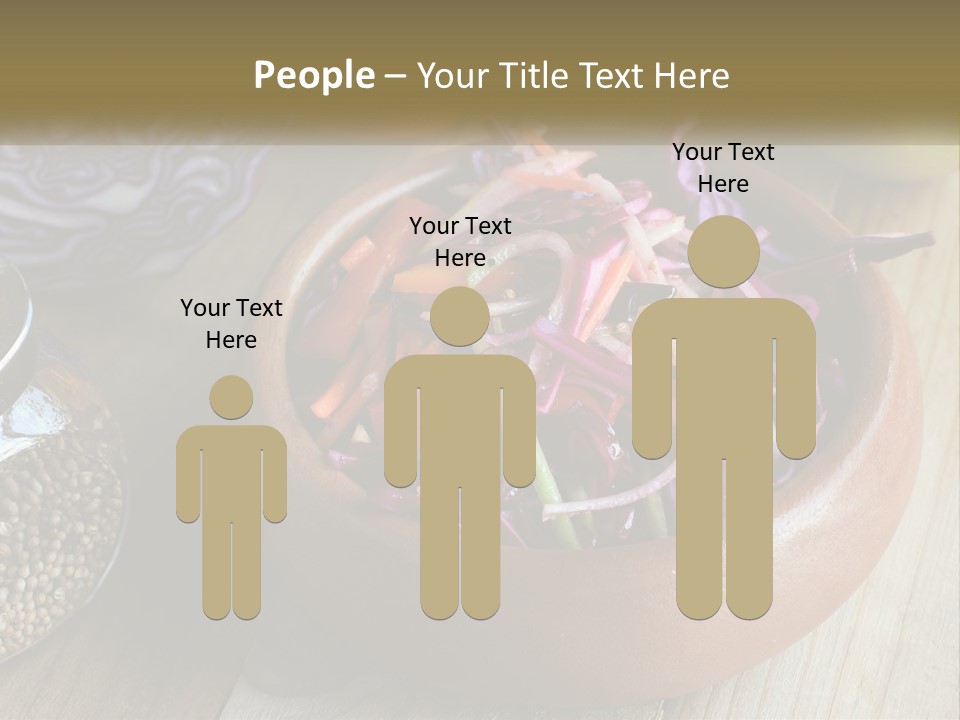 A Wooden Bowl Filled With Red Cabbage And Carrots PowerPoint Template