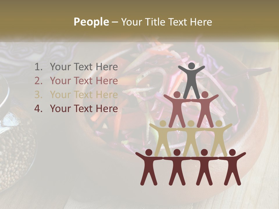 A Wooden Bowl Filled With Red Cabbage And Carrots PowerPoint Template