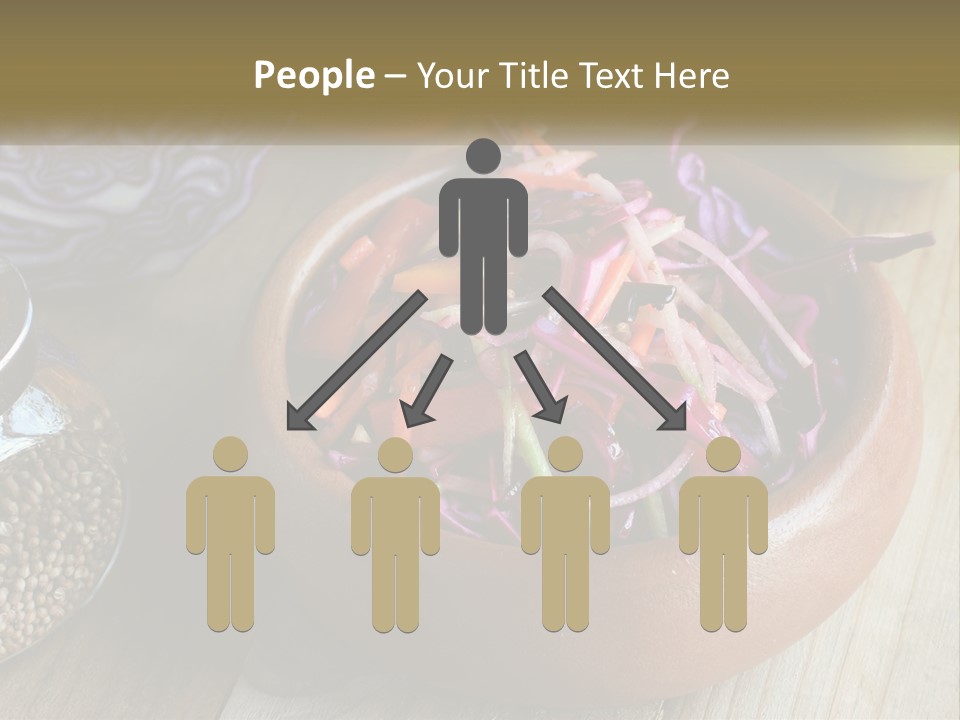 A Wooden Bowl Filled With Red Cabbage And Carrots PowerPoint Template