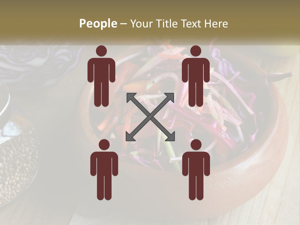 A Wooden Bowl Filled With Red Cabbage And Carrots PowerPoint Template