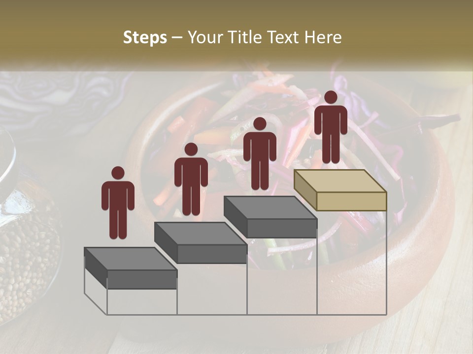 A Wooden Bowl Filled With Red Cabbage And Carrots PowerPoint Template