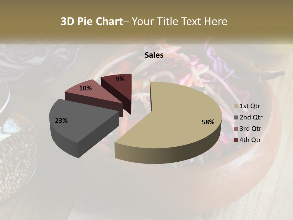 A Wooden Bowl Filled With Red Cabbage And Carrots PowerPoint Template