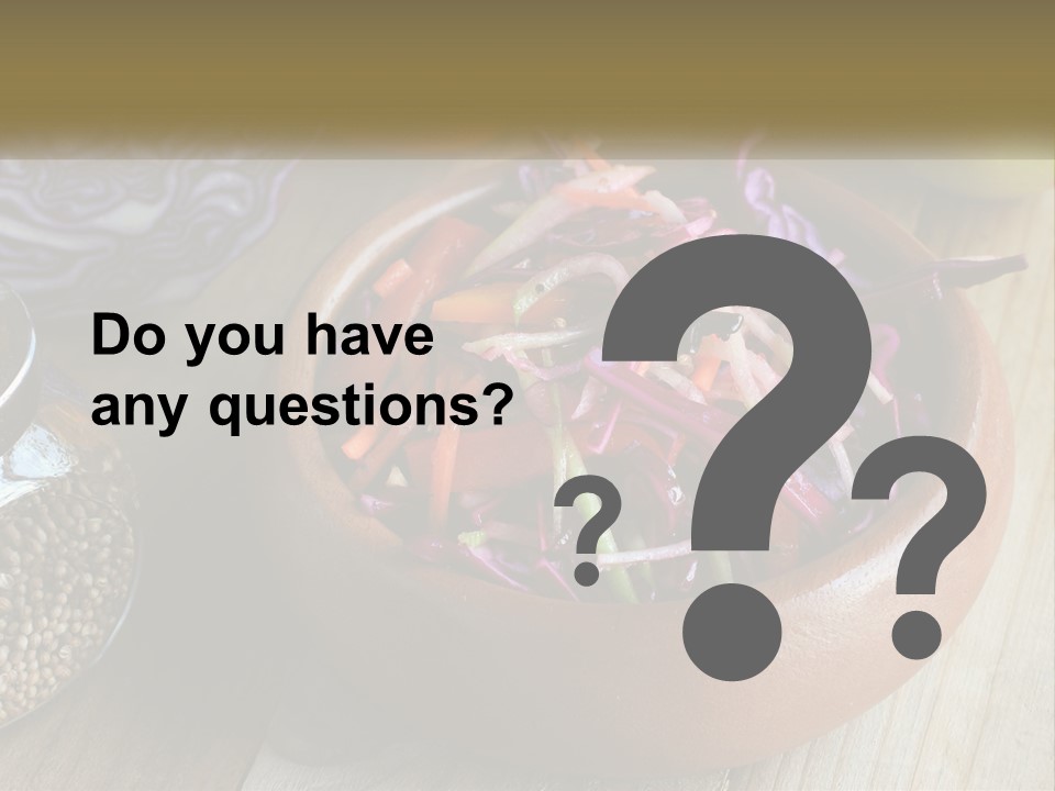 A Wooden Bowl Filled With Red Cabbage And Carrots PowerPoint Template