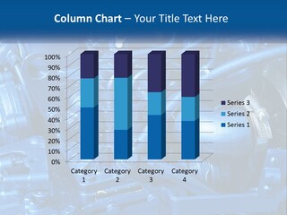 A Close Up Of A Blue Engine Powerpoint Template PowerPoint Template