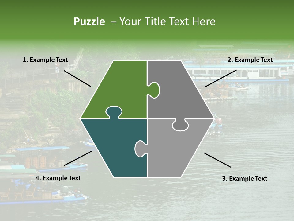 A Group Of Boats Floating On Top Of A River PowerPoint Template