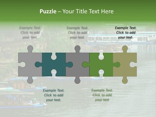 A Group Of Boats Floating On Top Of A River PowerPoint Template