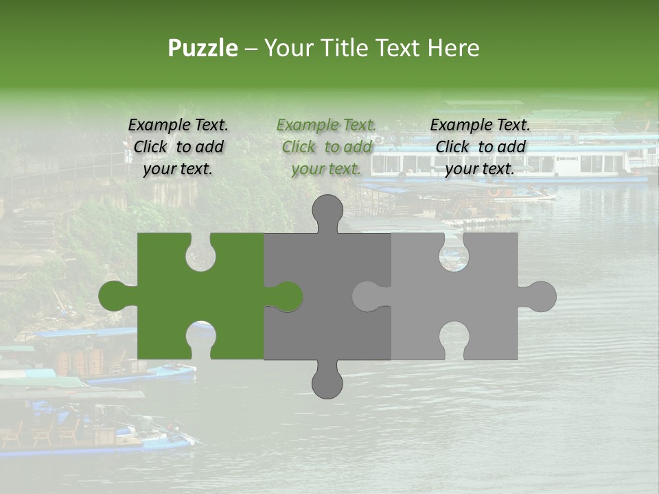 A Group Of Boats Floating On Top Of A River PowerPoint Template