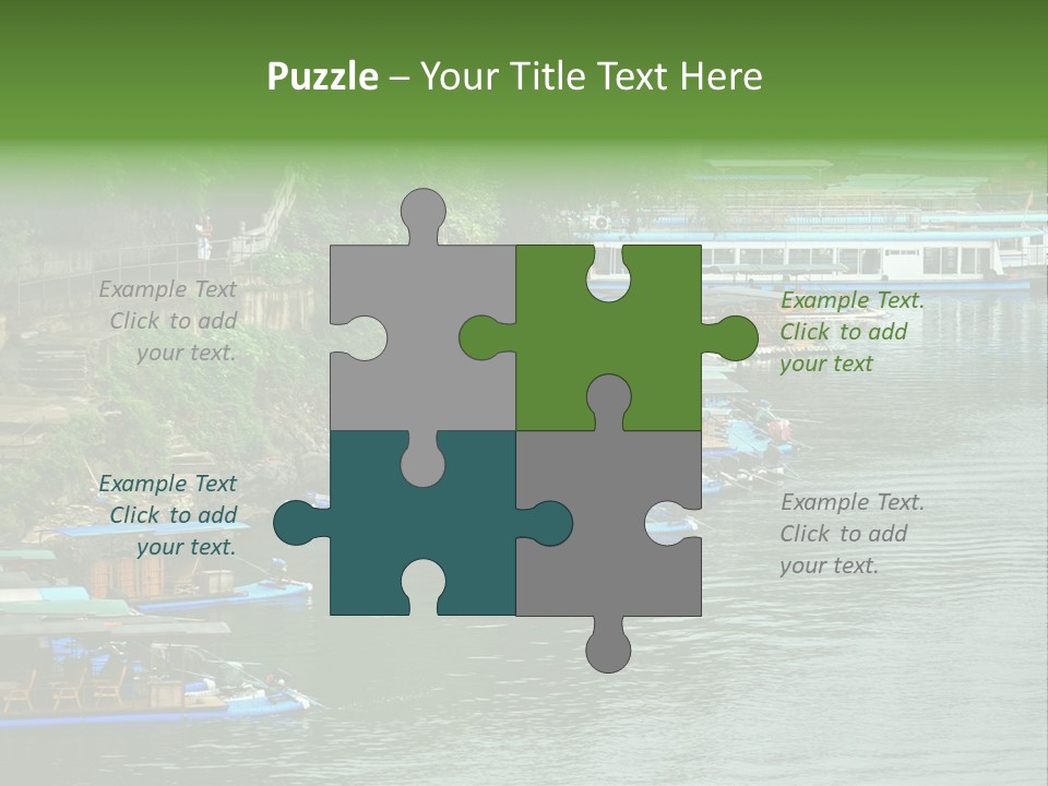 A Group Of Boats Floating On Top Of A River PowerPoint Template