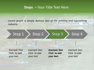 A Group Of Boats Floating On Top Of A River PowerPoint Template