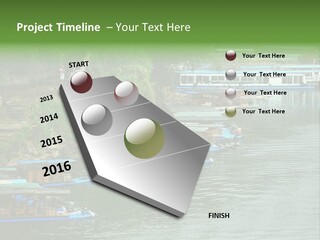 A Group Of Boats Floating On Top Of A River PowerPoint Template