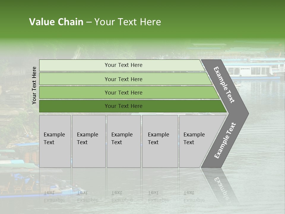 A Group Of Boats Floating On Top Of A River PowerPoint Template