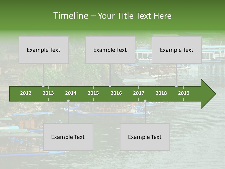 A Group Of Boats Floating On Top Of A River PowerPoint Template