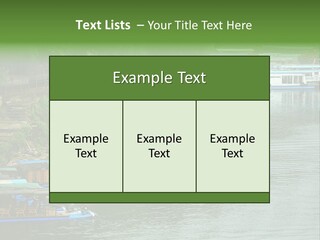 A Group Of Boats Floating On Top Of A River PowerPoint Template