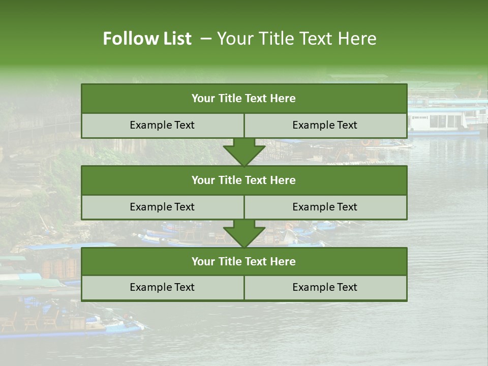 A Group Of Boats Floating On Top Of A River PowerPoint Template