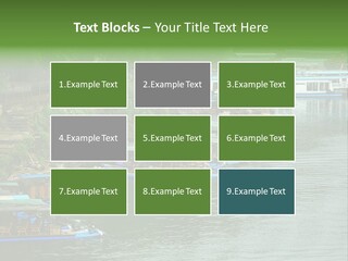 A Group Of Boats Floating On Top Of A River PowerPoint Template