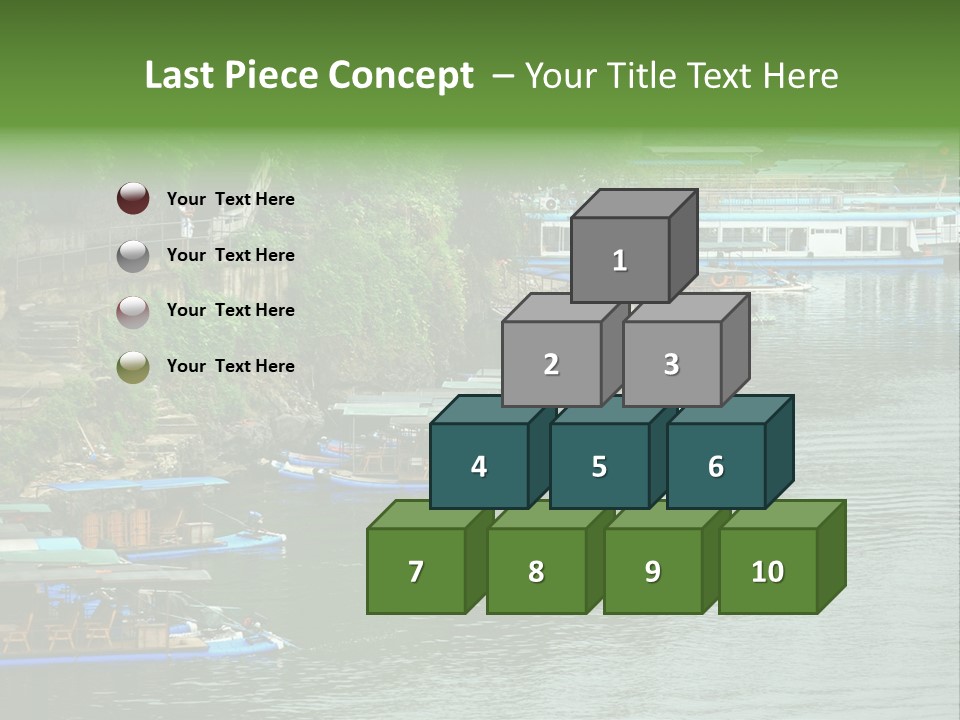 A Group Of Boats Floating On Top Of A River PowerPoint Template