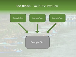 A Group Of Boats Floating On Top Of A River PowerPoint Template